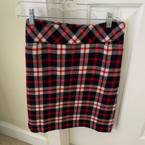 New Talbots plaid wool skirt